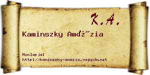 Kaminszky Amázia névjegykártya